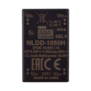 MEAN WELL NLDD-1050H, 10-56VDC <strong>Input</strong>, 6-52VDC <strong>Output</strong>,1050mA, <strong>DC</strong>-<strong>DC</strong> Constant Current Step-Down LED Driver for Commercial Lighting - Product Image 2