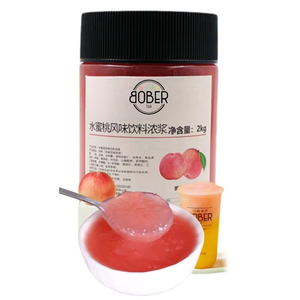 BOBER TEA 2 Kilograms of Real Fruit Juice <strong>Peach</strong> <strong>Jam</strong> Suitable for Smoothie or Freezing Drinks - Product Image 1