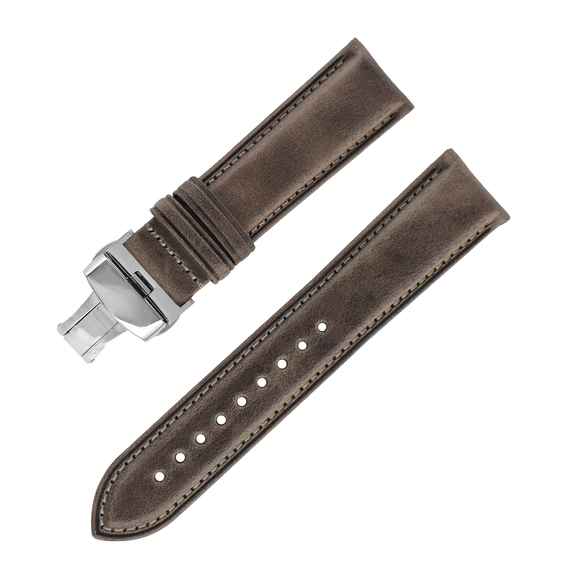 Wood ash-steel butterfly buckle