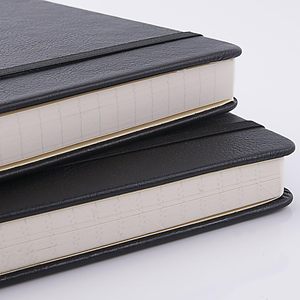 Benutzer definierte schwarze Leder A5 Journal Notebook Blank Rule Magic Design Wasserdichte Hardcover Elastic Closure String Sattel heftung - Product Image 3