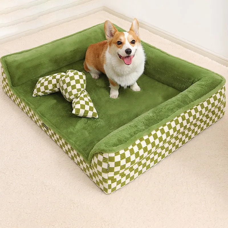Моющаяся цветная мягкая теплая кровать для собак, оптовая продажа, складной роскошный диван с логотипом на заказ, большая кровать для кошек, кровать для собак