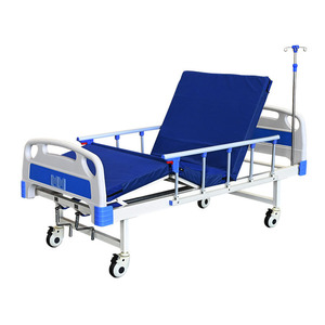 <strong>High</strong> Quality Cheap Two Crank Manual Hospital <strong>Bed</strong> for Patient 2 Function <strong>Back</strong> Knee Adjustable Mobile with Castors Medical Clinic