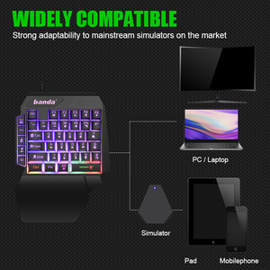 Teclado para juegos con una mano retroiluminación LED USB Multimedia impermeable máquina de escribir Mini teclado de computadora - Product Image 5