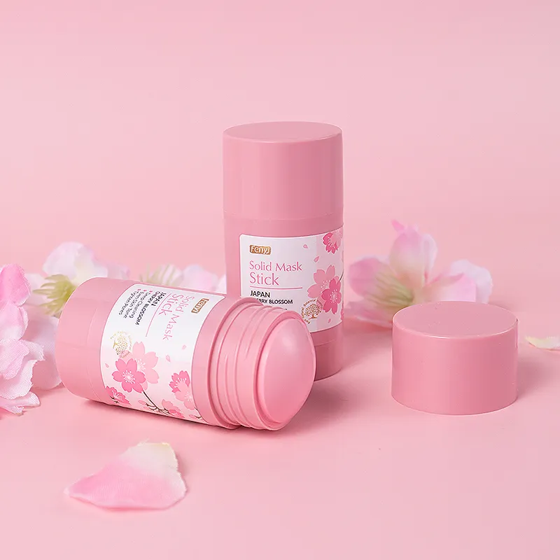 Hautpflege Kosmetikprodukte Gesichtshaut tiefe Reinigung Reparatur straffende Poren rosa Kirschblüte solide Muskelstick-Maske für Gesicht