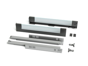 Garis Mini Box Systeem Zijplaat 13Mm Slanke Doos Zacht Dicht Verborgen Lade Glijbaan Met Transparante Glazen - Product Image 2