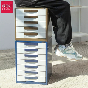 Deli 9702 5層金属デスクトップファイルキャビネット、オフィスデータ整理収納ボックス、ロック付き引き出し、大容量高品質 - Product Image 4