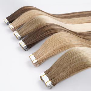 Brazilian Straight Remy Invisible Tape-in Weft Extensions Real <strong>Human</strong> Hair Straightforward and <strong>Easy</strong> to Apply - Product Image 1