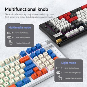 T-WOLF T70 Three Mode Mechanical <strong>Keyboard</strong> Hot Swappable Custom RGB <strong>Computer</strong> Gaming <strong>Keyboard</strong> Wireless <strong>Keyboard</strong> with Knob