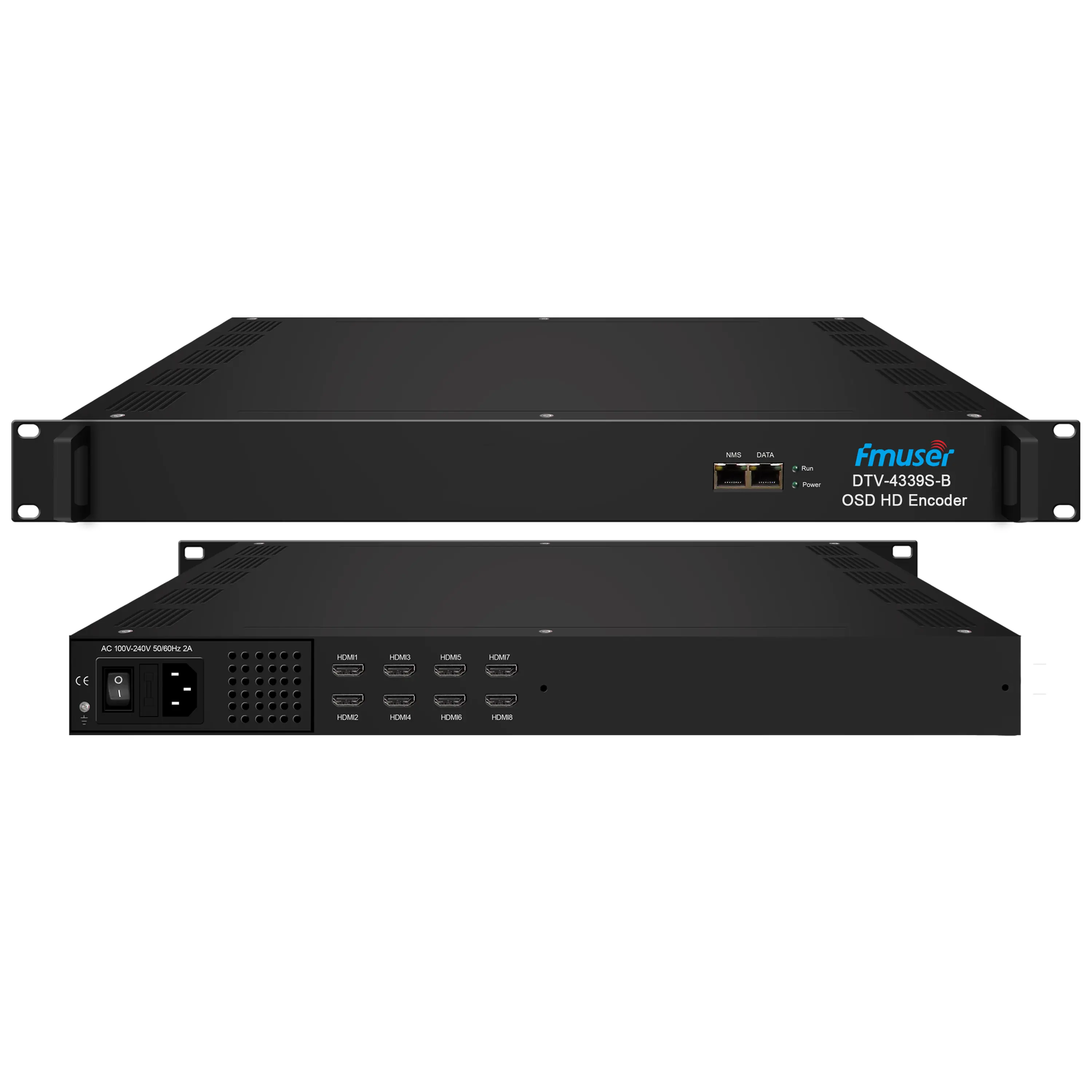 FMUSER DTV-4339S-B 8 HD Mpeg4/H.264 IP 8SPTS 스트리밍 디지털 TV 헤드 엔드 시스템 8 채널 IPTV OSD 인코더