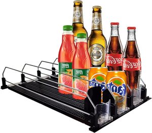 Sistema di Pusher per scaffali a scorrimento automatico Organizer per bevande da frigorifero nero può erogare uno Pusher a molla in plastica - Product Image 1