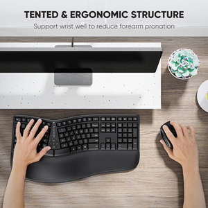 Meetion MT-DirectorC Wiederauf lad bares kabelloses ergonomisches Tastatur-und Maus-Kombination sset in voller Größe mit vier speziellen Funktions tasten - Product Image 5