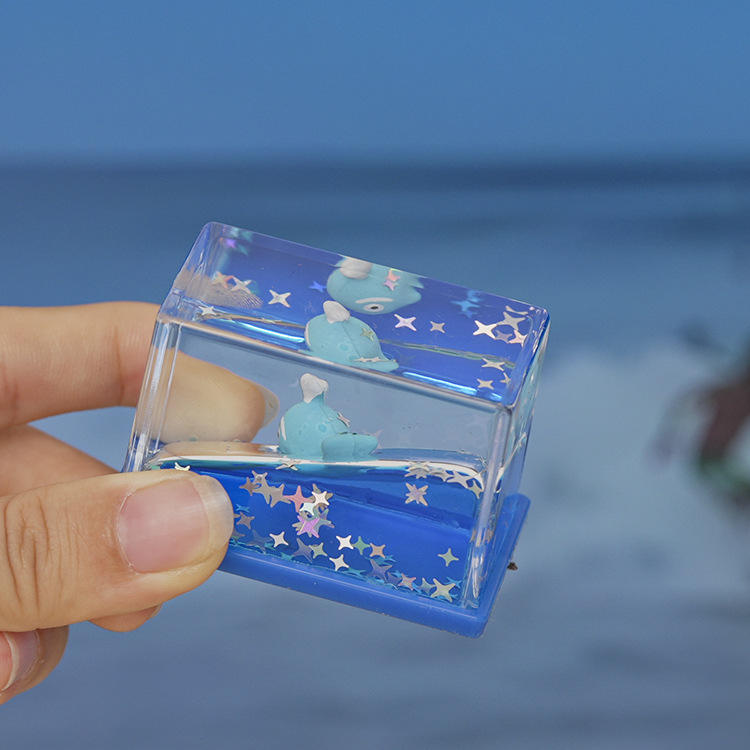 Mini petite baleine rectangulaire-bleue