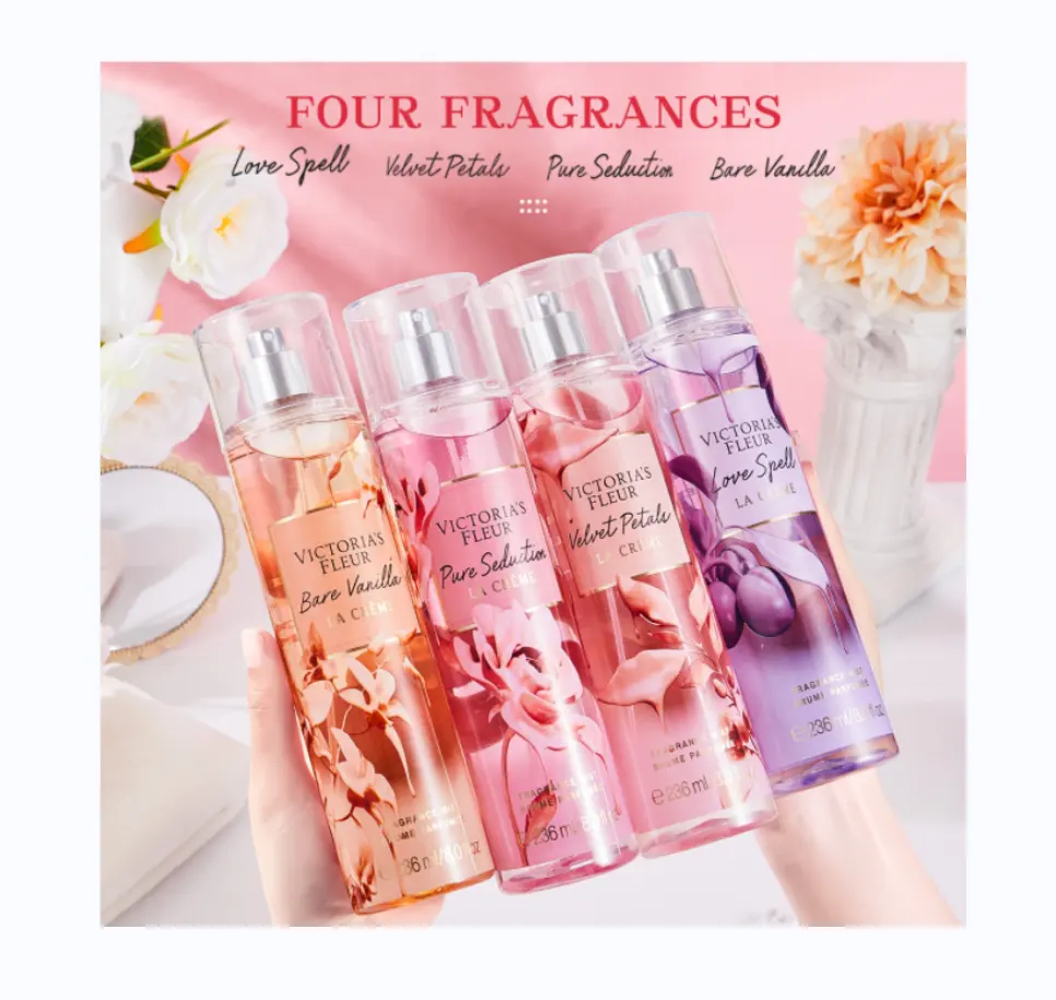 Victoria Flower Season Body Spray Perfume Feminino com tons florais e de frutas Fragrância duradoura Top estilo da Tailândia