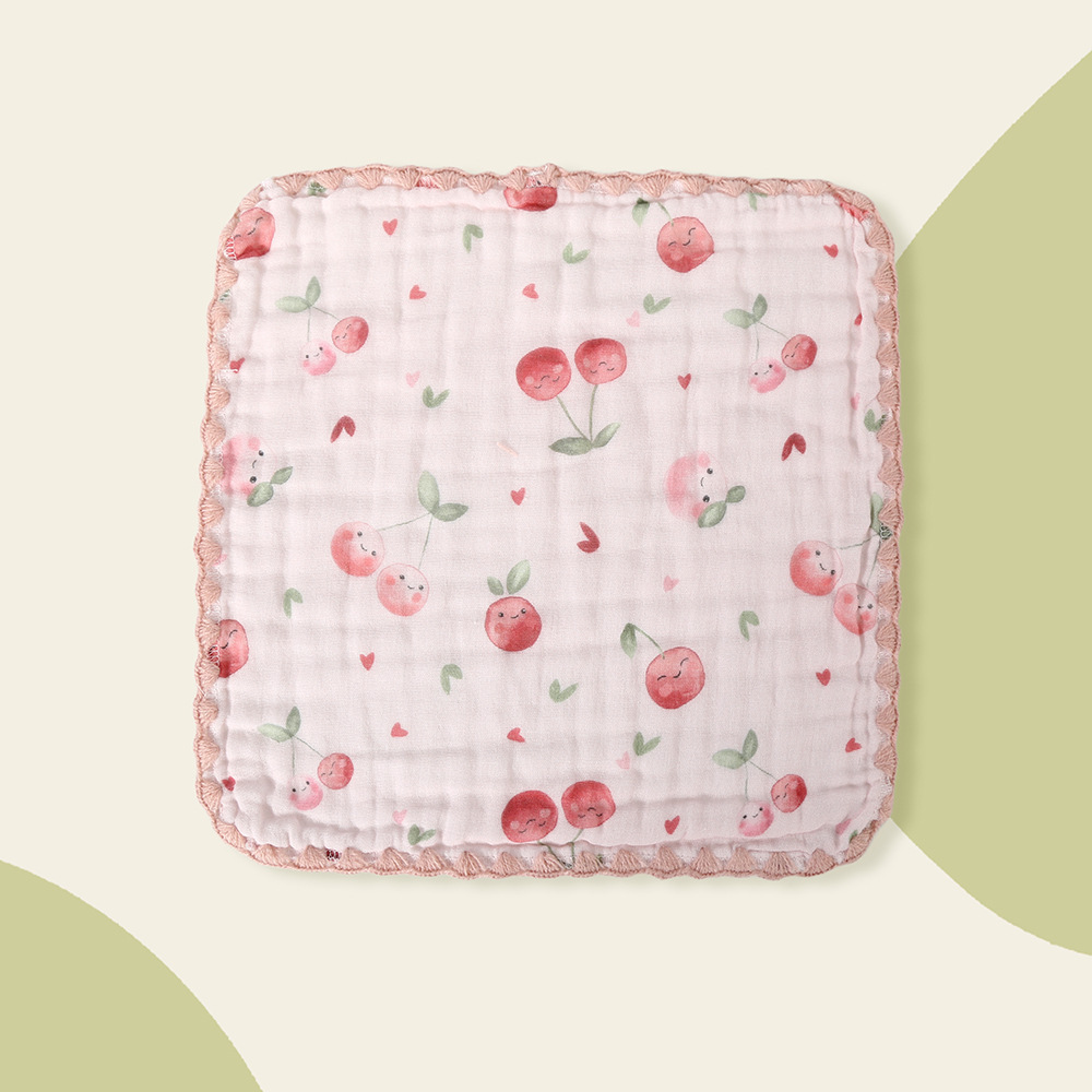 Six layers 3030 square scarf-cherry
