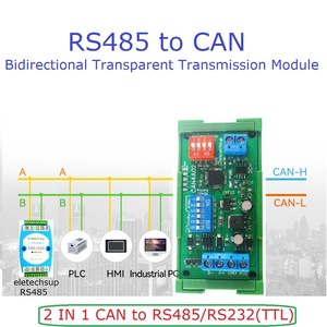 CAN to RS485 RS232 RS422 CANBUS串行协议转换器双向透明数据传输模块eletechsup CAN4A02 CAN 2.0