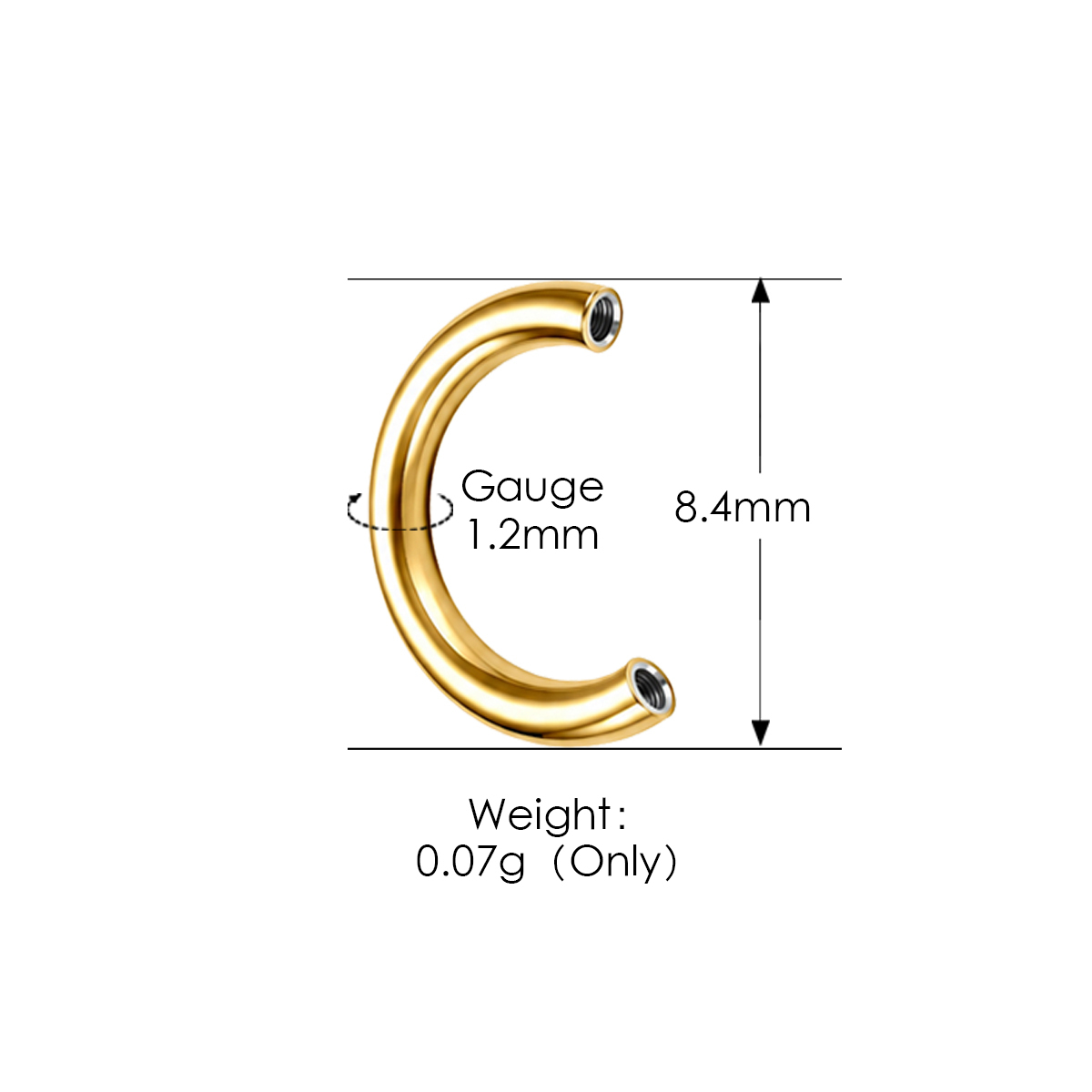 Gold-1.2*8.4mm