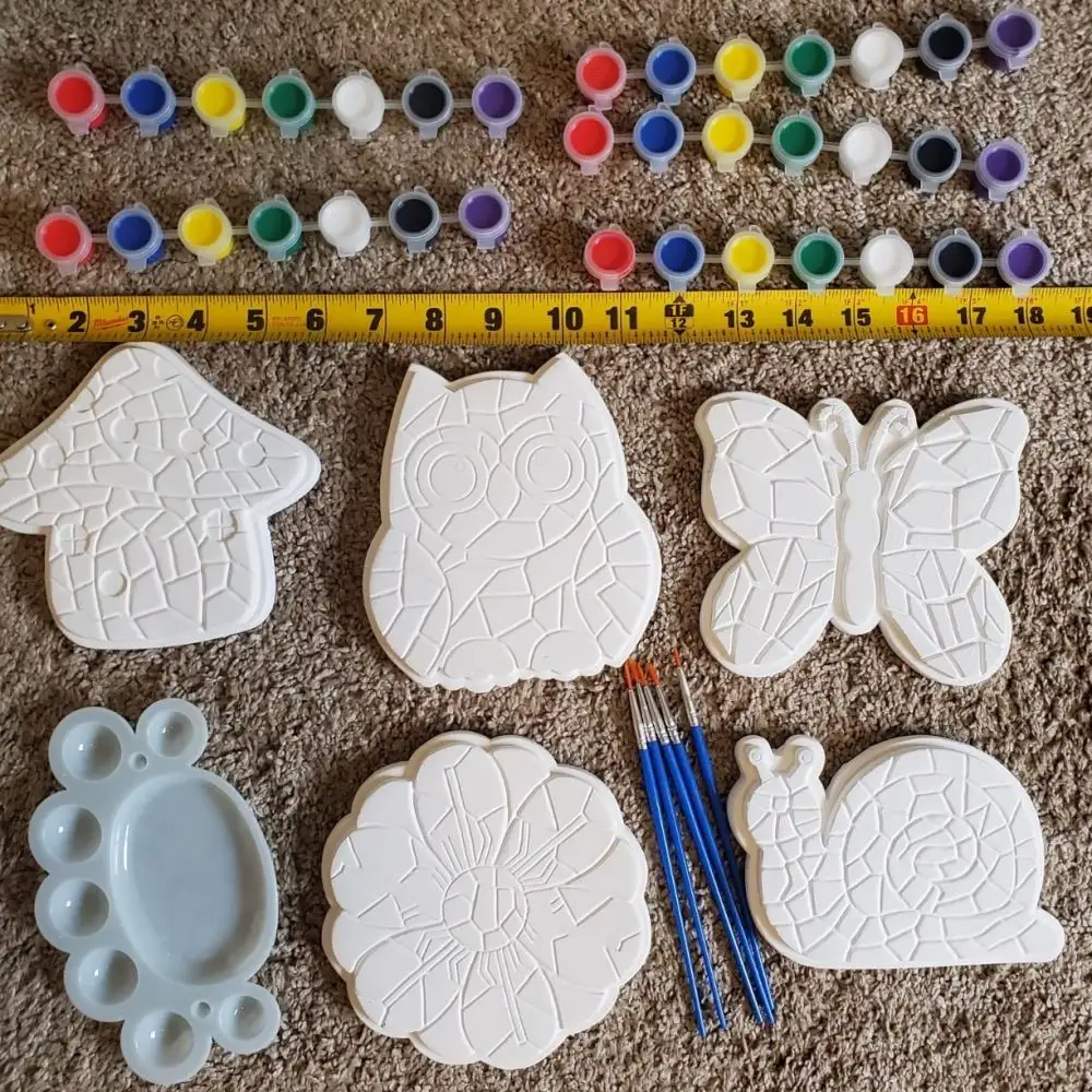 KHY USA Venta caliente DIY Pinta tu propio kit de pintura de piedra escalonada de cerámica para niños a partir de 8 años Kit de maceta de pintura acrílica vibrante
