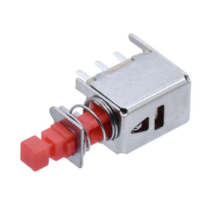 USBRR PS22F02 SMT 6 Pin interruttore momentaneo 90 gradi SMD interruttore a pulsante rosso con piolo di posizionamento - Product Image 1
