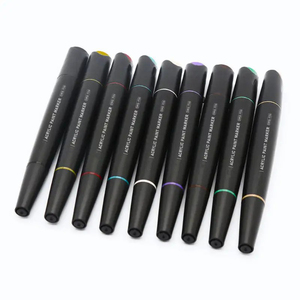 12/24 renk çift başlı çift ipuçları kalıcı keçeli kalem su bazlı kalıcı işaretleyici boya kalemler renk kutusu/pvc kutu 12 paket - Product Image 6