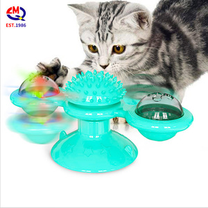 Borracha molar pet brinquedos do gato <span class=keywords><strong>catnip</strong></span> sino brinquedo giratório moinho de vento para o gatinho <span class=keywords><strong>com</strong></span> super ventosa