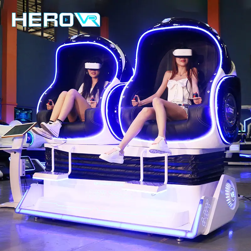 Chaise oeuf de Simulation de réalité virtuelle HEROVR, 9d Cinema Vr 2 places 9d Vr, livraison gratuite