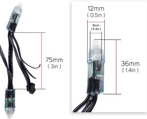 50個12mmWS2811アドレス指定可能なドリームカラーDC5V DC12V IP68ストリングライトブレットピクセルRGBストリングLEDモジュール