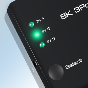 8K @ 60Hz HDMI 2,1 Switch 3 en 1 Out 4K @ 120Hz HDMI Switcher 3 puertos, 8K HDMI Auto Switch 3X1 Selector con control remoto IR - Product Image 4