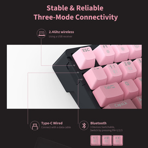 Junta inalámbrica 75% Teclado para juegos RGB 3 modos 81 teclas Teclado mecánico compacto Enchufe de intercambio en caliente Almohadillas absorbentes de sonido - Product Image 3