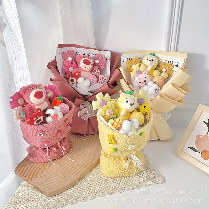 ของขวัญจบการศึกษาตุ๊กตาหมีช่อดอกไม้ตุ๊กตาน่ารักของขวัญวันเกิดวันวาเลนไทน์ของขวัญสำหรับแฟนสาว