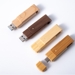 2-in-1 USB C 2.0 Cle木製OTG USBフラッシュドライブマイクロキー32GB 64GB 128GBタイプC iPhoneおよびAndroidデバイスに対応 - Product Image 4
