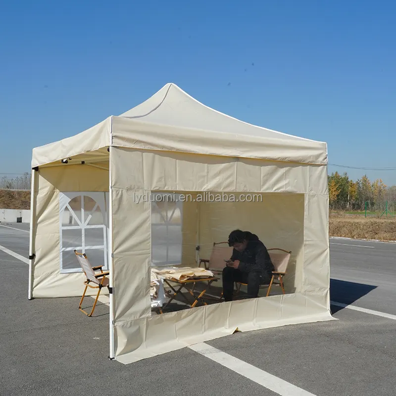 Sonnenschirm für draußen faltbares Teleskop-Überdachung großer Regenschirm quadratischer Stand mit Werbung vierbeiniges regenfestes Zelt