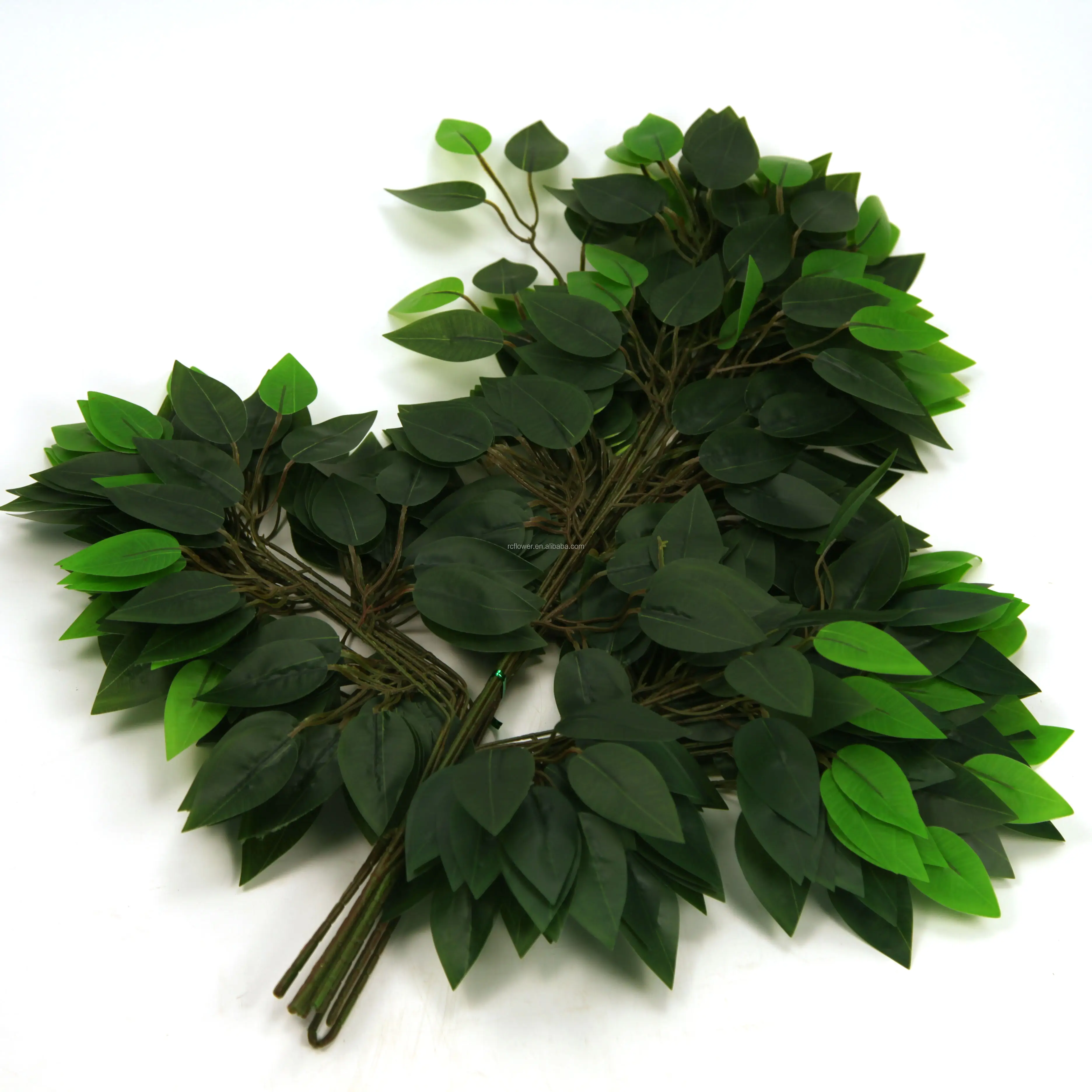 TCF Wedding Pary Decoative Tree Branch Plant Leaves Plastic Green Artificial Banyan Leaf