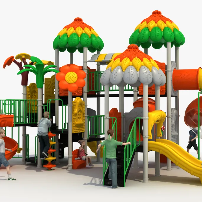 معدات ملعب للأماكن الخارجية مخصصة ملونة ملعب منزلق لعب للأطفال