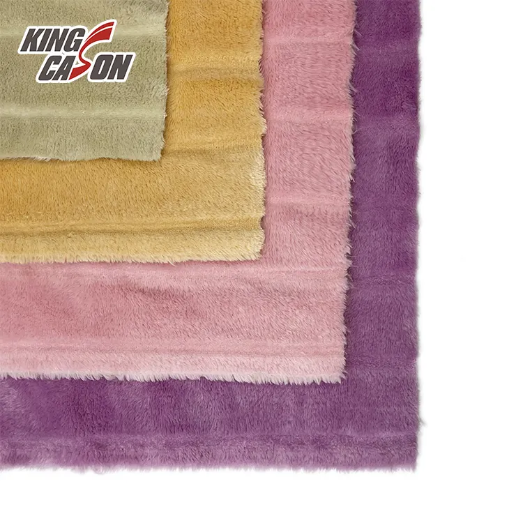 Kingcason Custom Two Side Brushed Color sólido tallado corte raya reciclado franela polar telas para el mercado sudafricano