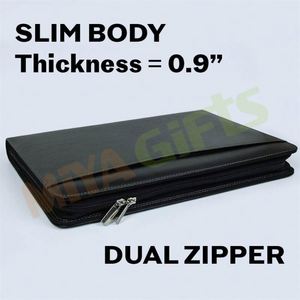 Custom Zippered Portfolio Padfolio Organizer Pu Leather case With Tablet Sleeve A4 <strong>Notebook</strong> Business File Folder <strong>Document</strong> Bag - Product Image 2