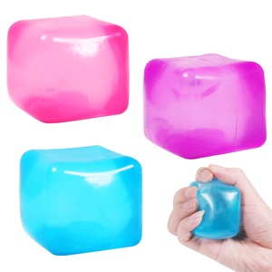 Blue Maltose Ice Cubes Squishy Kid's Sensory Squeezing <strong>Toy</strong> for 5-7 Years Boys Girls Alway <strong>Return</strong> to Square-Maltose Pressure Ball