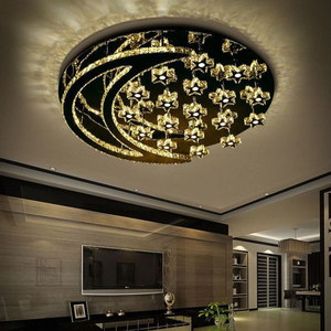 Star Moon Design Chrome K9 Crystal Chandelier Hotel Decor Kitchen Living Room Bedroom <strong>LED</strong> Dimmable Fixture Ceiling Light