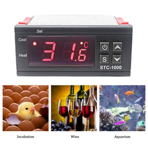LCD Digital controlador de temperatura termostato STC-1000 1m Sensor NTC termostato regulador del calentador de refrigerador de dos salida de relé