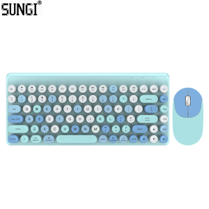 ポータブル2.4GHzワイヤレスコンピューターキーボードとマウスコンボ86キーマルチカラープラグアンドプレイUSBレシーバー - Product Image 1