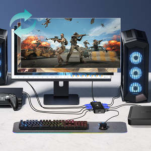 Factory Supply VGA <strong>KVM</strong> <strong>Switch</strong> 4 Ports 4X1 Video&amp;Audio Switcher OSD 4 in 1out 1920*1080P@60hz VGA <strong>KVM</strong> <strong>Switch</strong> with USB 2.0 Hub