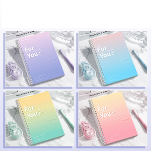 Nuevo cuaderno de hojas sueltas con degradado de macarrón, libro creativo de bobina porosa PP, 10 Clips, Bloc de notas para estudiantes B5 A5 - Product Image 2