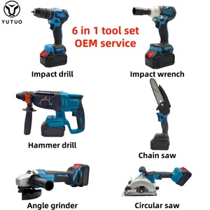 YUTUO özel 2.2.6 adet/set elektrikli alet pil paketi combo kiti 6-<span class=keywords><strong>tool</strong></span> akülü fırçasız güç aracı 2 piller ve şarj cihazı ile Set
