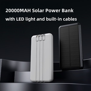 新产品2025太阳能电源20000毫安USB C内置电缆和发光二极管手电筒 - Product Image 3