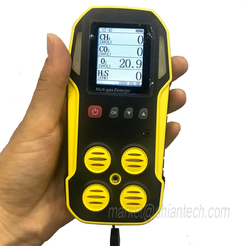 Xách tay KHÍ SINH HỌC phân tích, IRCD4 xách tay đa Biogas Detector cho CH4 CO2 H2S & O2