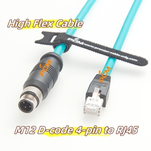 Ethernet M12 4 Pin D-<strong>Code</strong> to RJ45 Cable for Keyence IV2 Sensor SR1000 <strong>Reader</strong>, Datalogic <strong>Matrix</strong> 210N 300N Barcode Scanner Camera