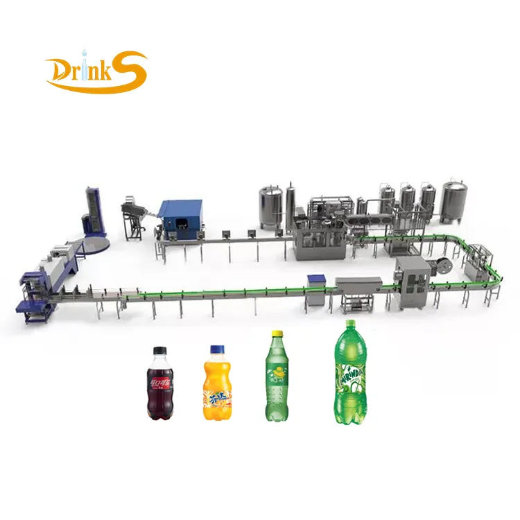 Bouteille complète en verre PET CO2 boissons gazeuses eau gazeuse remplissage embouteillage boissons gazeuses ligne de production de machines