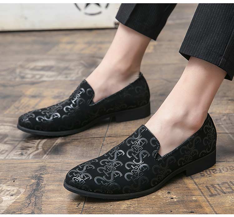 Microfiber Stylish Shoe Casual Dress Formal Loafers Men Black S219-3347 (STOCK ITEM) 18 PRISTINE