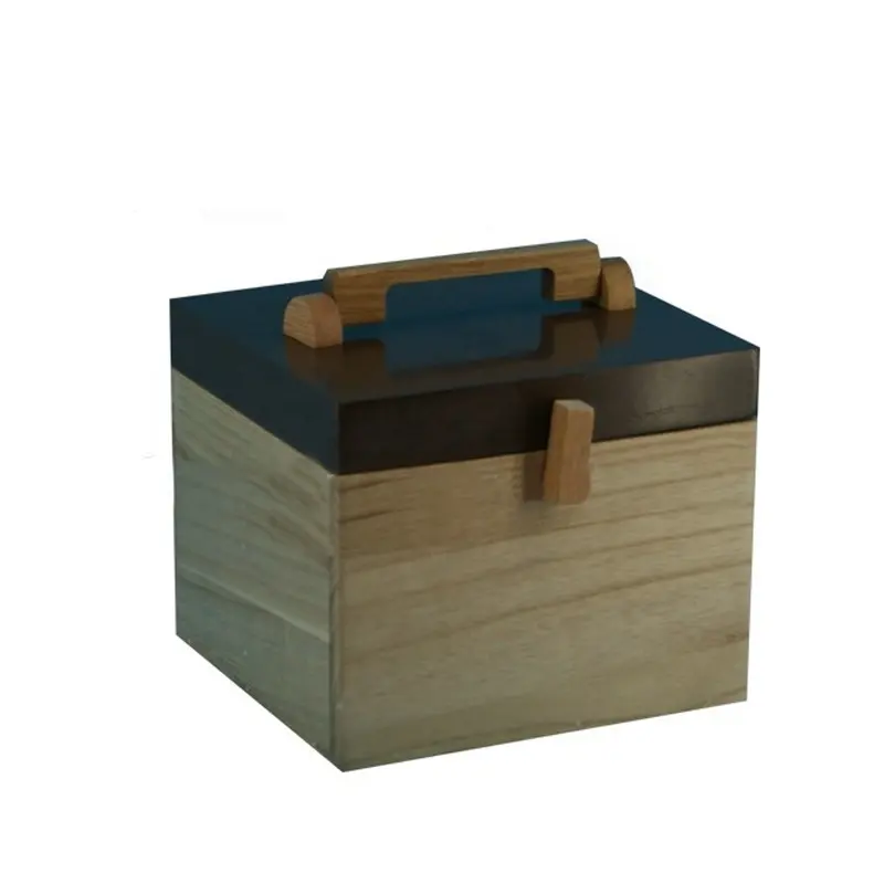 Cubo de arroz de madera personalizado, caja de almacenamiento de arroz de madera de estilo japonés