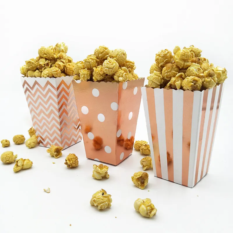 Custom Classic Papier Karton Popcorn Doos Roze