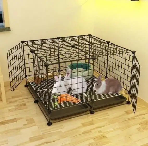 Çift zemin Net çift çekmeceli Pet köpek tavşan kafesi